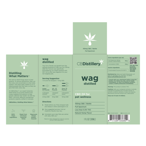 150mg CBD Pet Wellness Tincture