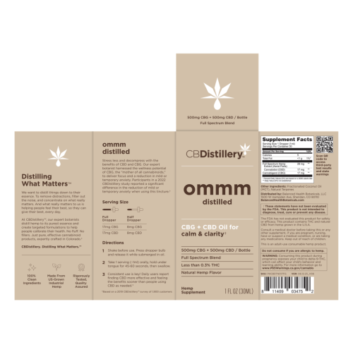 500mg CBG + 500mg CBD Calm &amp; Clarity Tincture