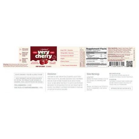 Very Cherry 5mg THC + 75mg CBD Elevated Relaxation Gummies